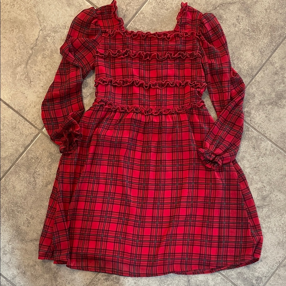 Wonder Nation Red Plaid Ruffle Dress